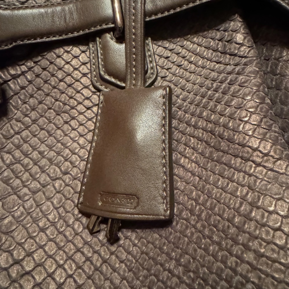 Coach Bronze Python Snake Print Bag - image 3